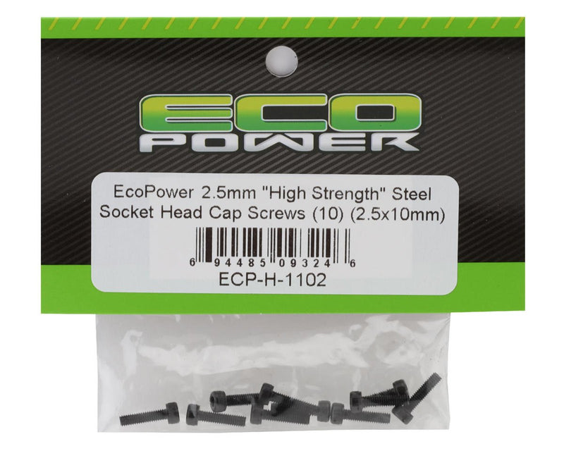 ECP-H-1102 EcoPower 2.5mm "High Strength" Steel Socket Head Cap Screws (10) (2.5x10mm)