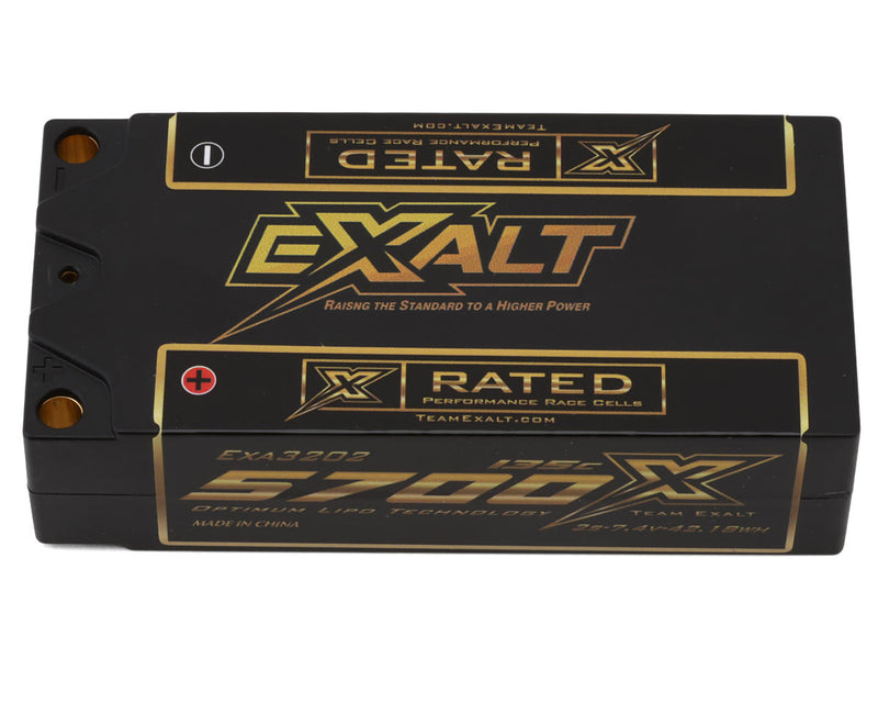 EXA3202 Team Exalt "X-Rated" Shorty 2S 135C LiPo Battery (7.4V/5700mAh) w/5mm Connectors (ROAR Approved)