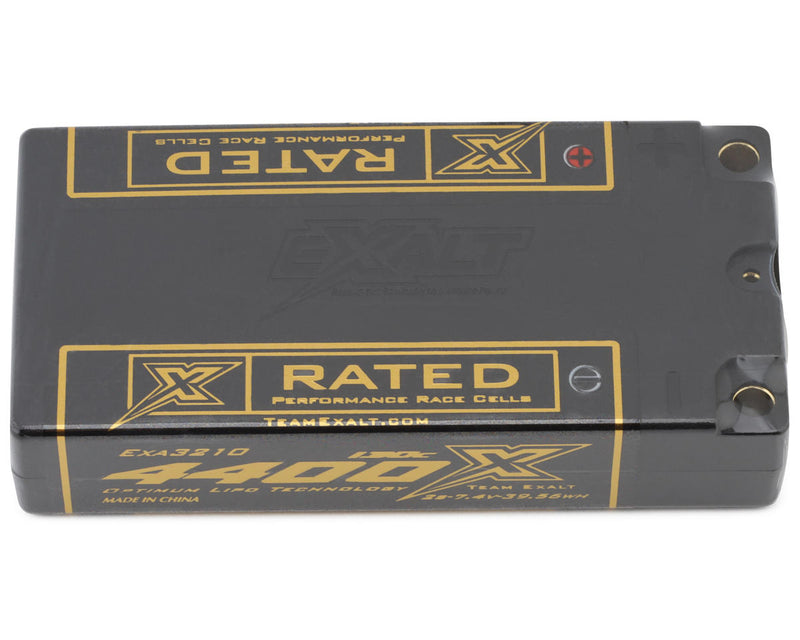 EXA3210 Team Exalt 2S 120C X-Rated LCG Drift Shorty Battery (7.4V/4400mAh) w/5mm Connectors