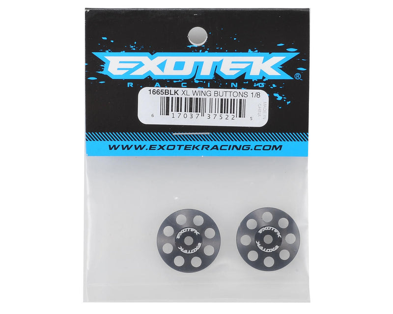 1665BLK Exotek 22mm 1/8 XL Aluminum Wing Buttons (2) (Black)