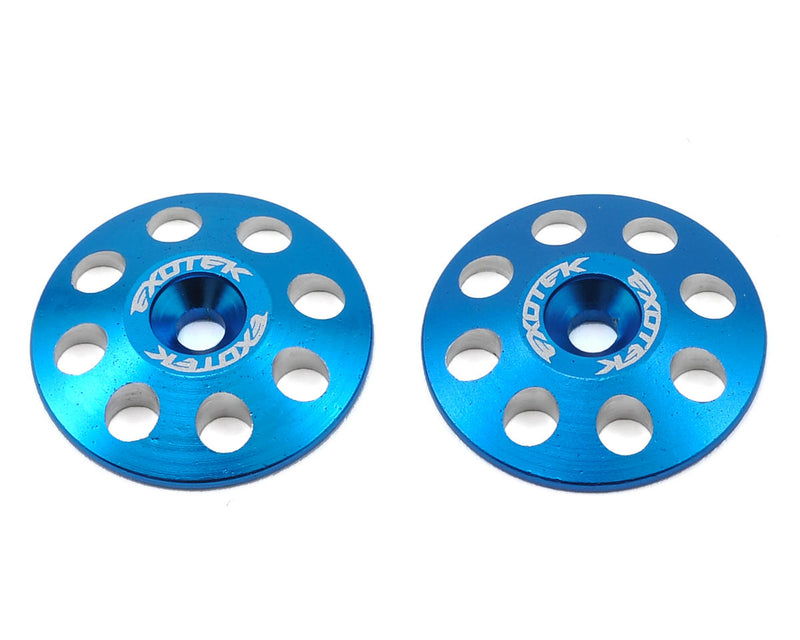 1665BLU Exotek 22mm 1/8 XL Aluminum Wing Buttons (2) (Blue)