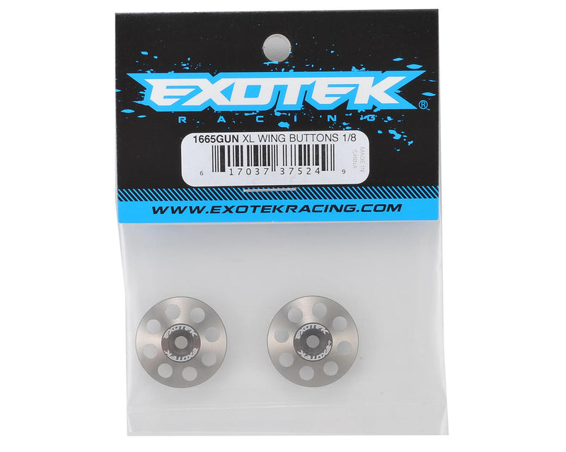 1665GUN Exotek 22mm 1/8 XL Aluminum Wing Buttons (2) (Gun Metal)