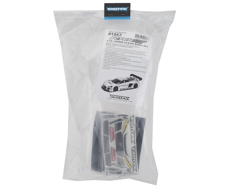 1863 Exotek R-Tek GT 1/10 190mm Wheel Base Body Kit (Clear)