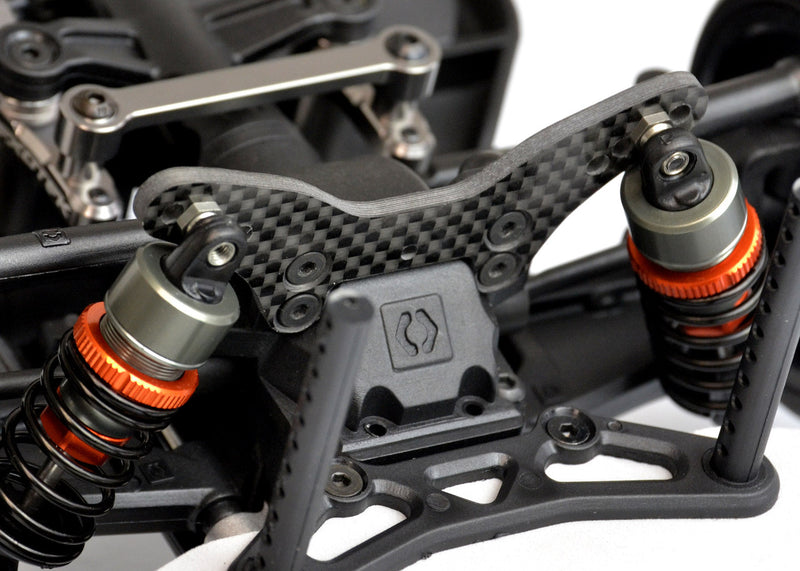 2166 EXO2166 HPI RS4 Sport3 Front Carbon Fiber Tower, with Alloy Shock Ball