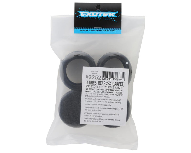 2252 - Exotek F1 Rear Rubber Carpet Tires (2) (22X)