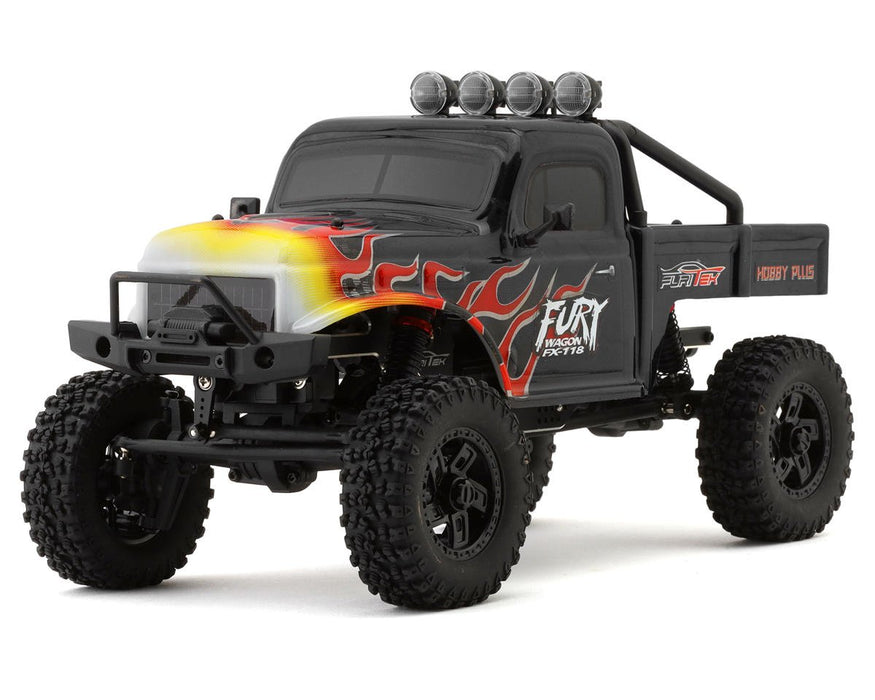 Furitek FX118 Fury Wagon 1/18 RTR Brushless Rock Crawler (Black/Flames) FTK-FUR-2411
