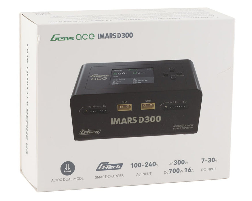 GEA300WD300-UB Gens Ace Imars D300 G-Tech Smart Dual AC/DC Charger (6S/16A) (Black) (AC-300W) (DC-350W x2)