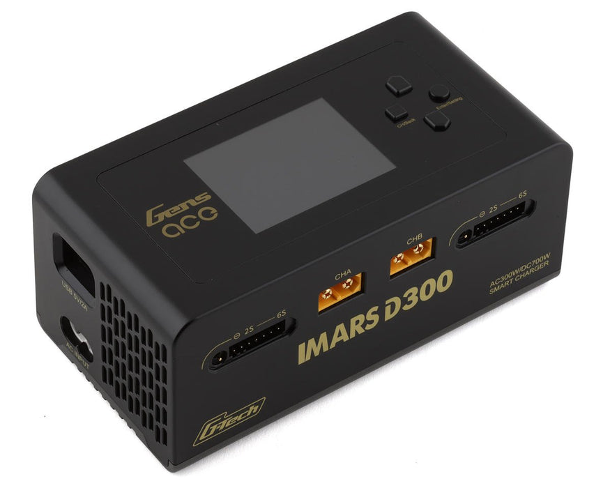 GEA300WD300-UB Gens Ace Imars D300 G-Tech Smart Dual AC/DC Charger (6S/16A) (Black) (AC-300W) (DC-350W x2)