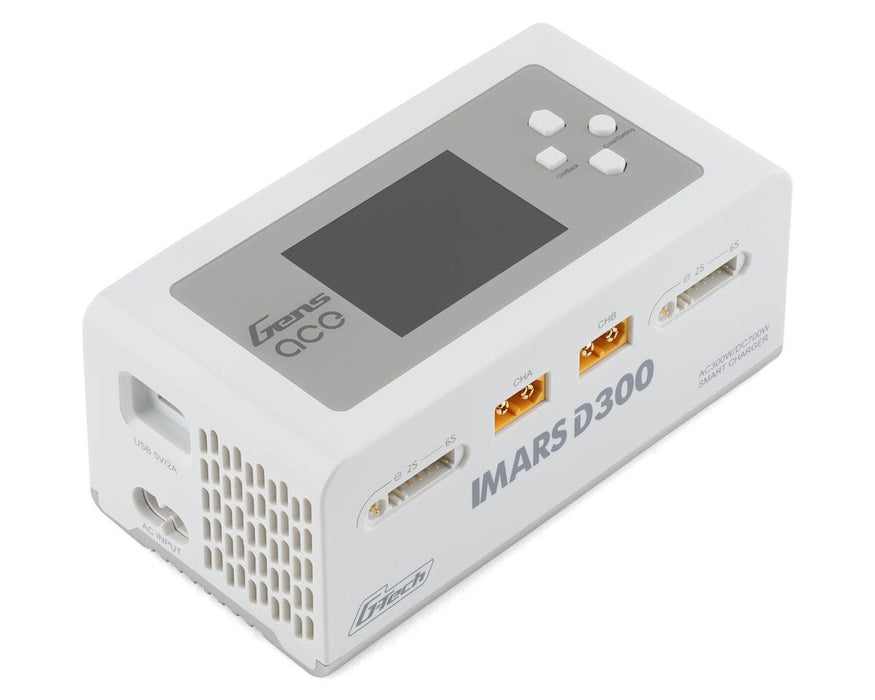 GEA300WD300-UW Gens Ace Imars D300 G-Tech Smart Dual AC/DC Charger (6S/16A) (White) (AC-300W) (DC-350W x2)
