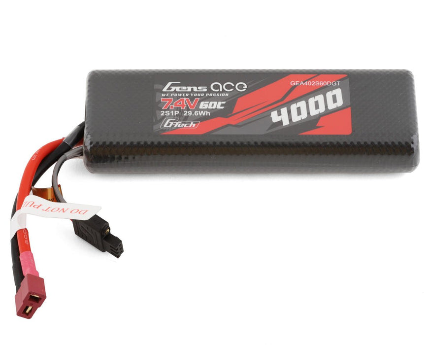 GEA402S60DGT Gens Ace 2S G-Tech Smart LiPo Battery 60C (7.4V/4000mAh) w/T-Style Connector (Tamiya)