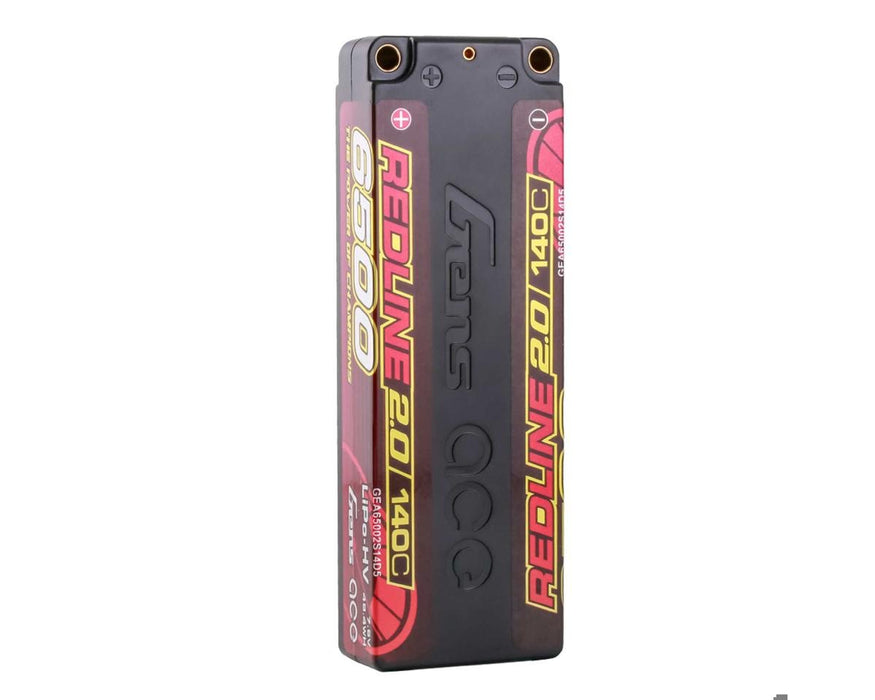 GEA65002S14D5 Gens Ace Redline 2.0 2S LCG LiHV Battery 140C (7.6V/6500mAh) w/5mm Bullets