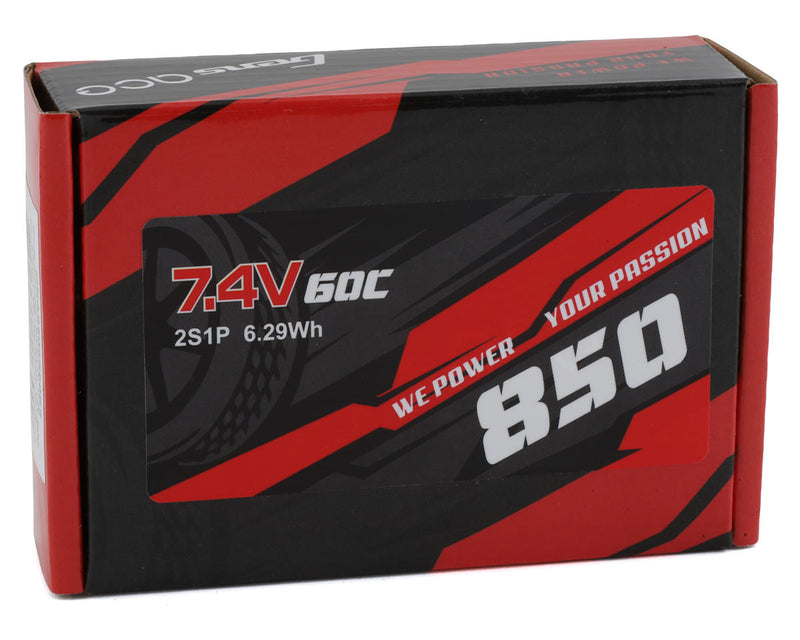 Gens Ace 2S LiPo Battery 60C (7.4V/850mAh) w/EC2 Connector (Losi Mini-B) GEA8502S60E2
