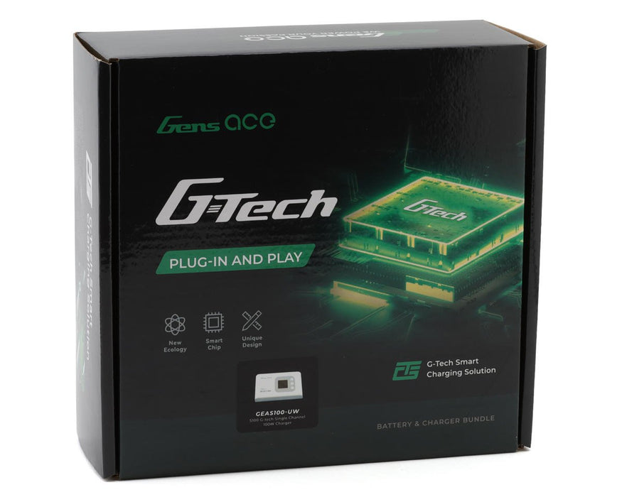 GEAS100522S35GT Gens Ace G-Tech Smart 2S Bundle w/2S 35C XT60 LiPo Battery (5200mAh) & iMars S100 Charger