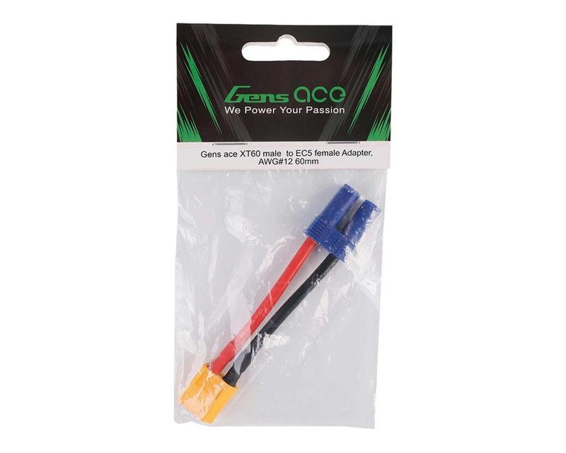 GEAX6M2E5F Gens Ace XT60 Male to EC5 Female Adapter Cable
