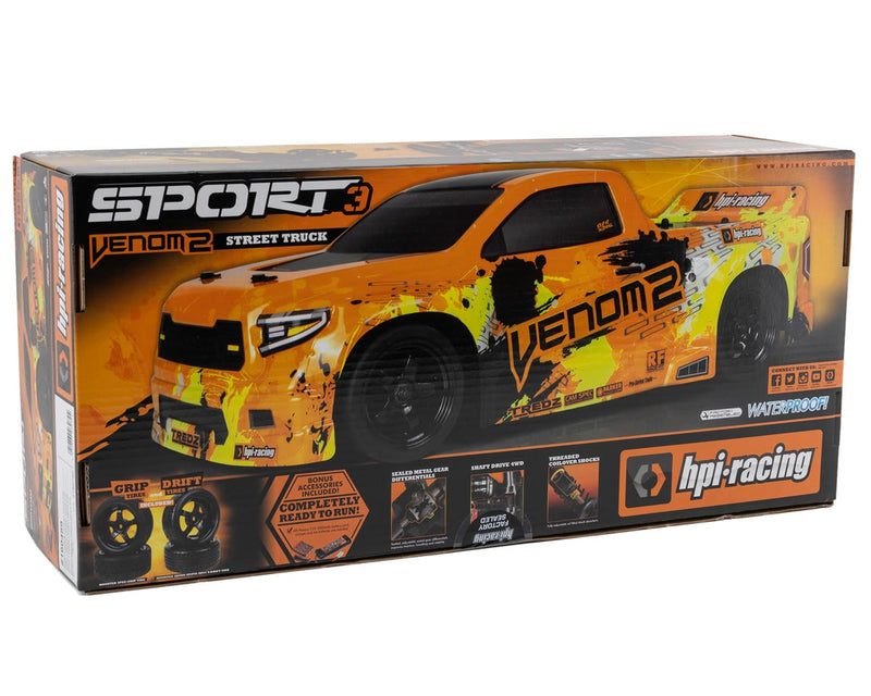 HPI160489 HPI Sport 3 Venom 2 1/10 RTR 4WD Brushed Electric Truck (Orange) w/2.4GHz Transmitter, Battery & Charger