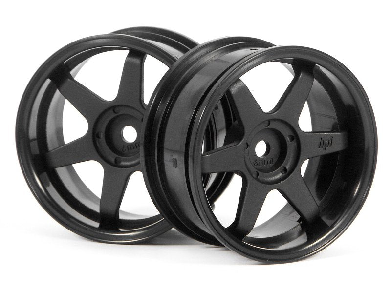 HPI3846 HPI RS4 TE37 Wheels, 26mm-6mm Offset, Black, Fits 26mm Tire