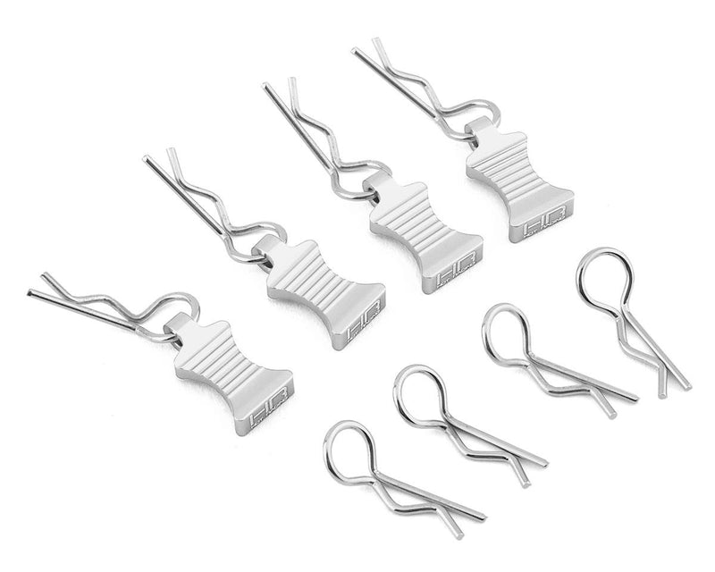 AC03EZ08 Hot Racing 1/10 Aluminum EZ Pulls w/Body Clips (Silver) (4)