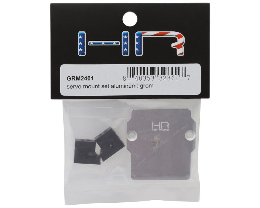 GRM2401 Hot Racing Arrma Grom Aluminum Servo Plate (Silver) w/Servo Mounts