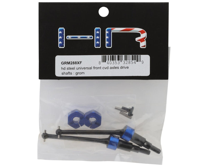 HRAGRM288XF Hot Racing Arrma Grom HD Steel Front Drive Shaft Set (Blue) (2) (48mm)