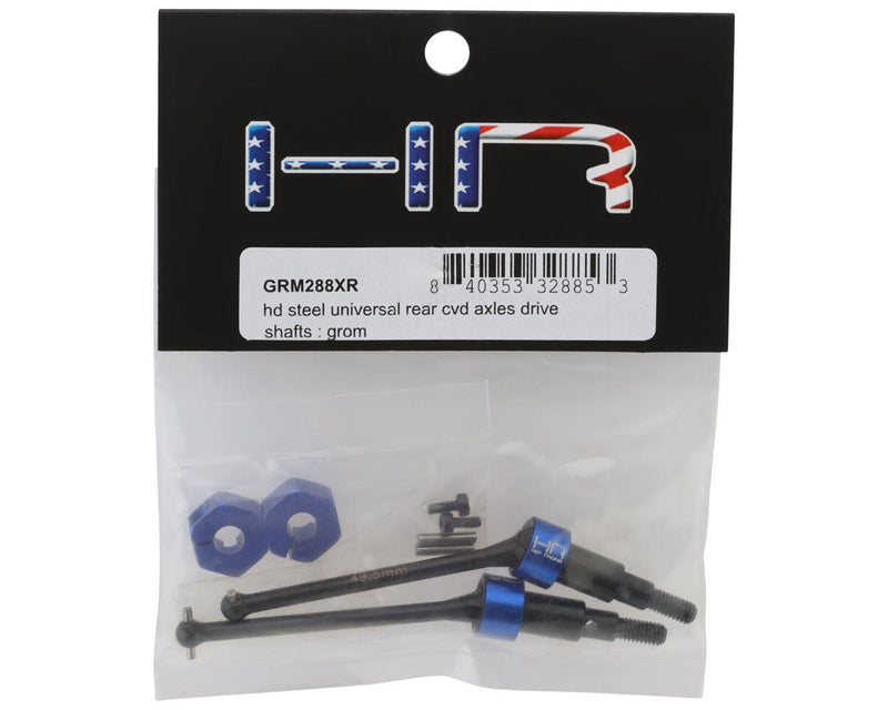 GRM288XR Hot Racing Arrma Grom HD Steel Rear Drive Shaft Set (Blue) (2) (49.5mm)