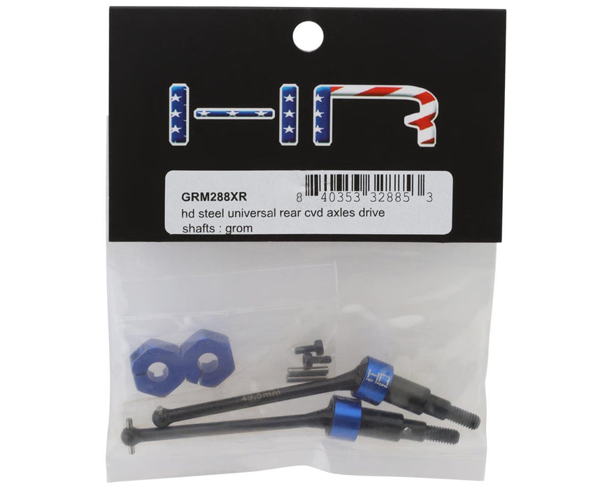 GRM288XR Hot Racing Arrma Grom HD Steel Rear Drive Shaft Set (Blue) (2) (49.5mm)