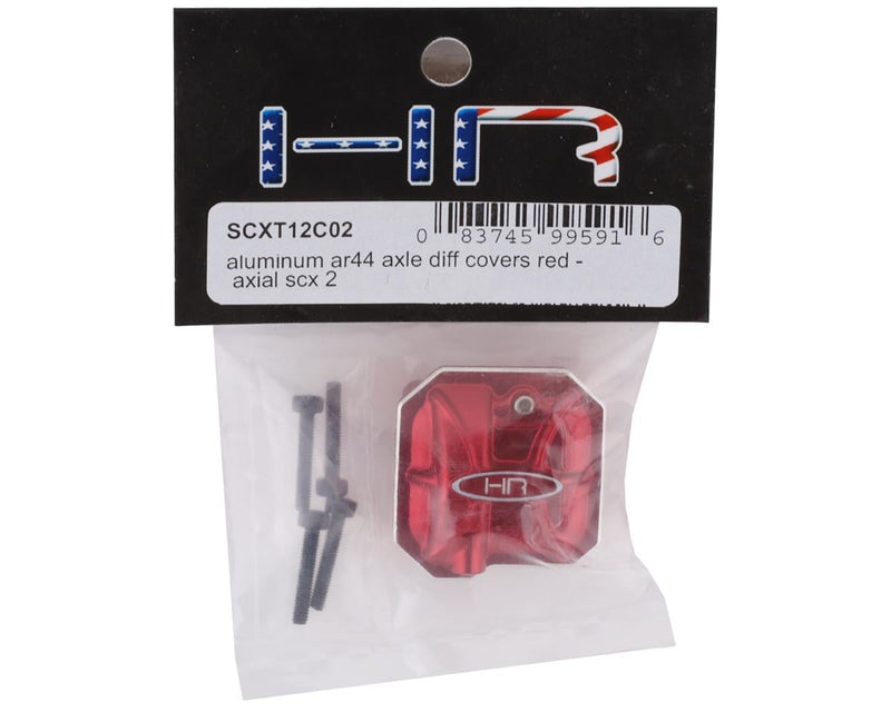 SCXT12C02 Hot Racing Axial SCX10 II Aluminum AR44 Axle Diff Cover (Red)