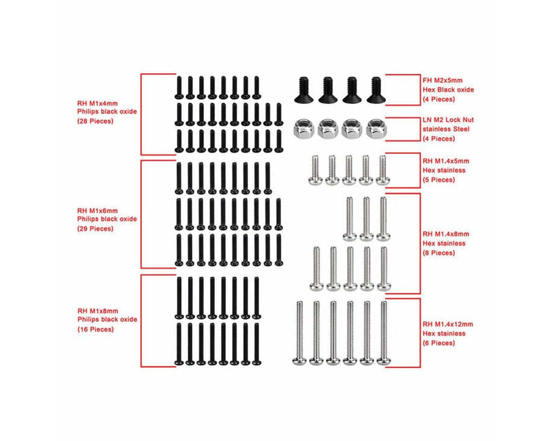 SXTY14SS Hot Racing Axial SCX30 Steel Hardware Set (100)