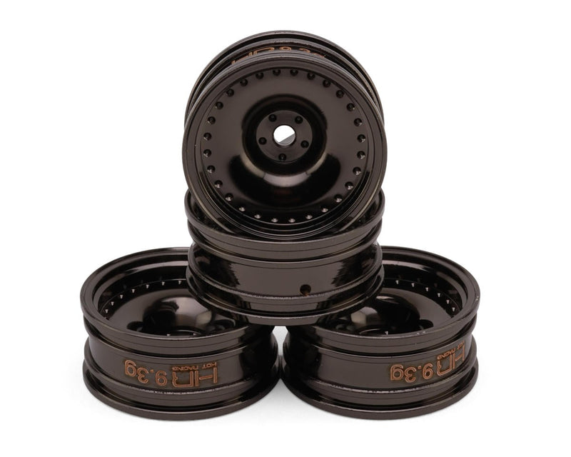 SXTY919H01 Hot Racing Axial SCX30 0.7" Brass Crawler Wheels (Black Chrome) (4) (9.3g ea)