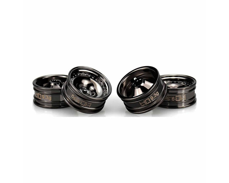 SXTY919H01 Hot Racing Axial SCX30 0.7" Brass Crawler Wheels (Black Chrome) (4) (9.3g ea)