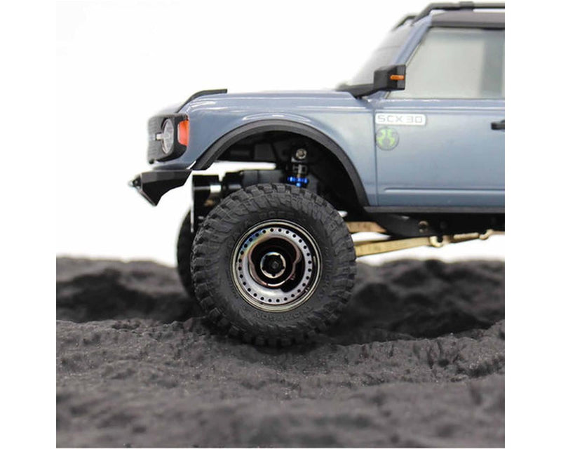 SXTY919H01 Hot Racing Axial SCX30 0.7" Brass Crawler Wheels (Black Chrome) (4) (9.3g ea)