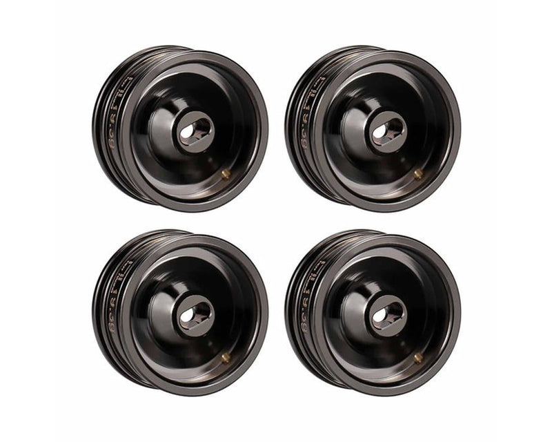 SXTY919H01 Hot Racing Axial SCX30 0.7" Brass Crawler Wheels (Black Chrome) (4) (9.3g ea)