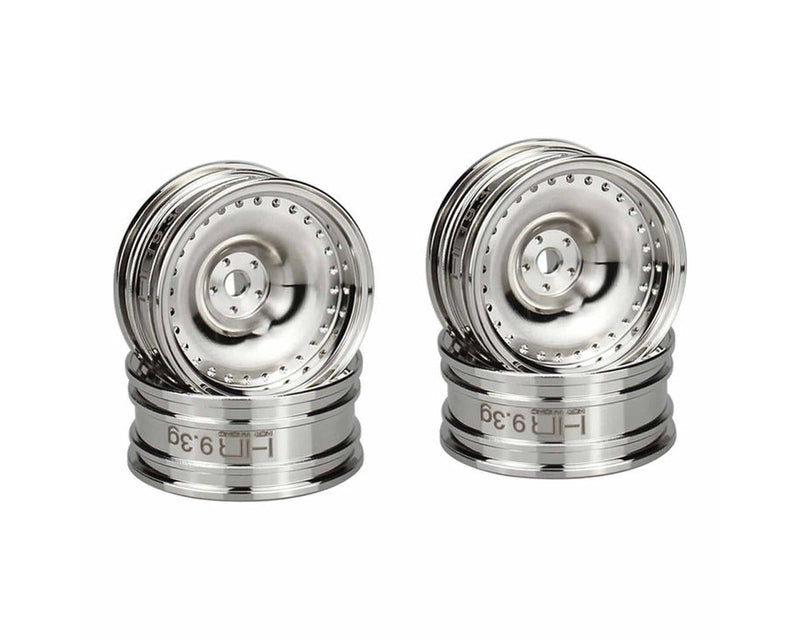 SXTY919H08 Hot Racing Axial SCX30 0.7" Brass Crawler Wheels (Chrome) (4) (9.3g ea)