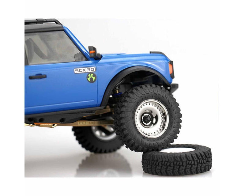 SXTY919H08 Hot Racing Axial SCX30 0.7" Brass Crawler Wheels (Chrome) (4) (9.3g ea)