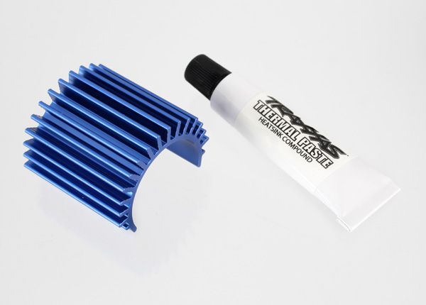 3374 Traxxas Heat sink, Velineon 380 brushless motor, aluminum (blue-anodized)