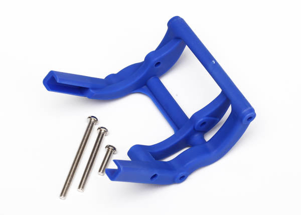 3677X Traxxas Blue Wheelie Bar Mount & Screws