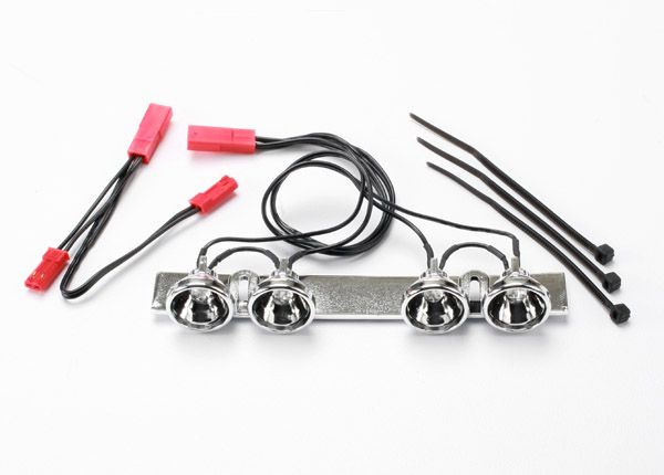 5684 - LED Lightbar, (chrome, fits Summit roll cage)/ light harness (4 clear lights)/ harness adapter