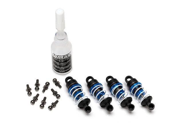 Traxxas 7560X - Shocks, aluminum (blue-anodized) (assembled with springs) (4)