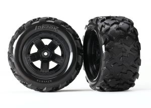 7672 Traxxas - Tires & wheels, assembled, glued (Teton 5-spoke wheels, Teton tires) (2)