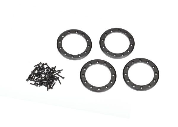 8169T Traxxas Beadlock Rings, Black (1.9") (Aluminum)