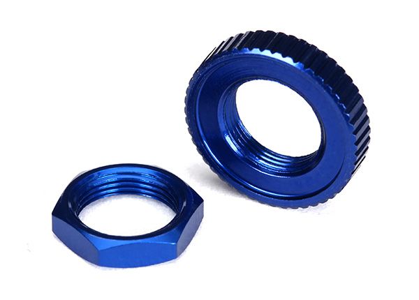 8345 - Servo saver nuts, aluminum, blue-anodized (hex (1), serrated (1))