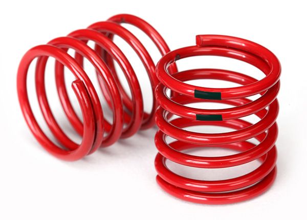 8364 Traxxas Spring, shock (red) (4.4 rate, black stripe) (2)