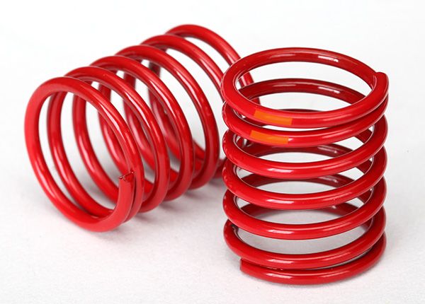 8365 Traxxas Spring, shock (red) (3.325 rate, orange stripe) (2)