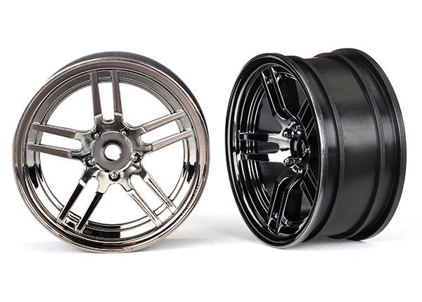 8371 Traxxas Wheels 1.9" split-spoke (black chrome) (Front)