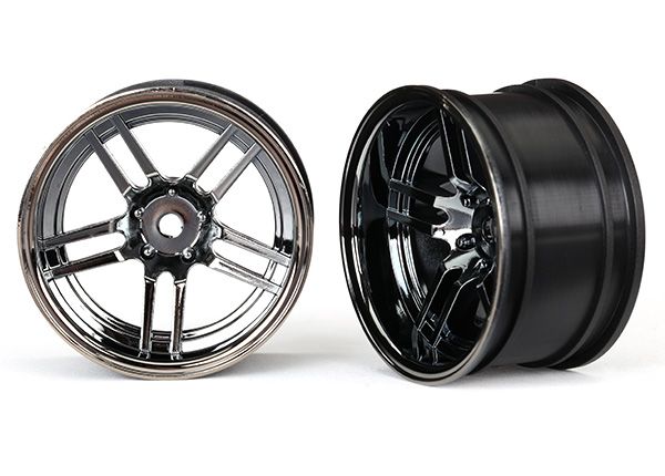 8372 Wheels, 1.9" split-spoke (black chrome) (wide, rear) (2)