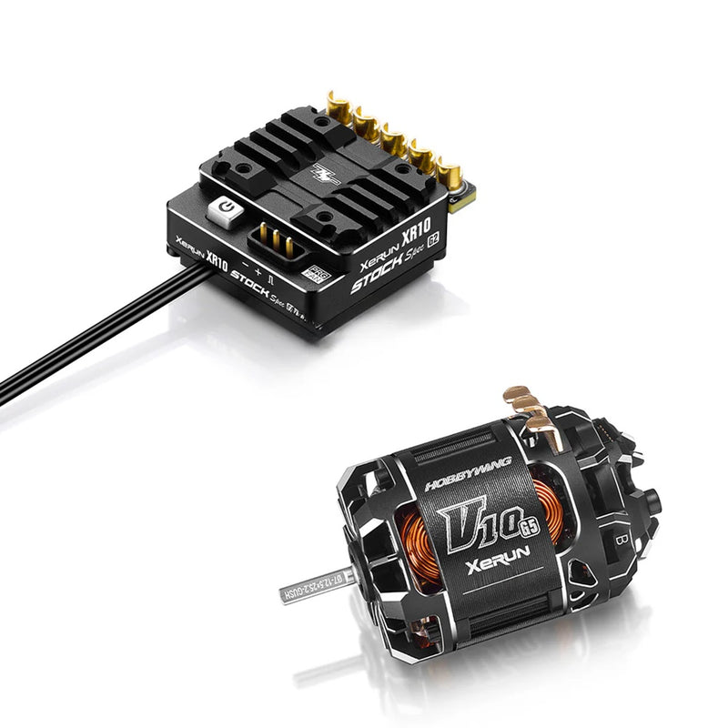 30112403 Hobbywing XR10 Stock Spec G2 ESC & V10 13.5T G5 Torque Motor Combo