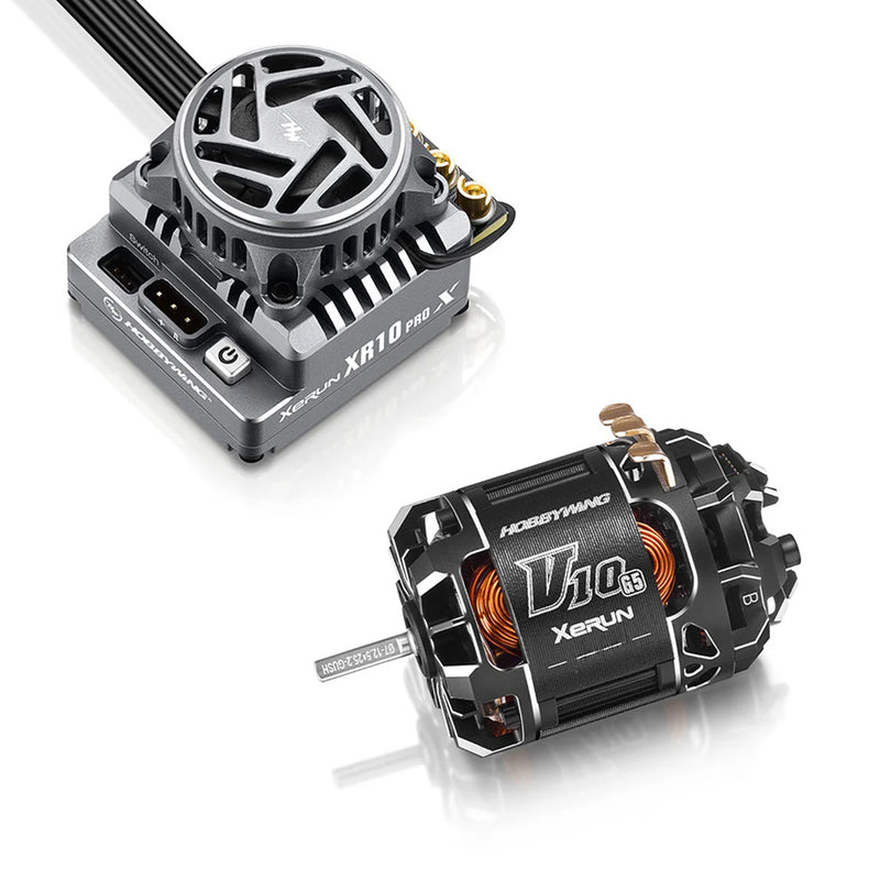 38020813 Hobbywing XR10 Pro G3X + V10 17.5T G5 Stock Motor (Torque) Combo