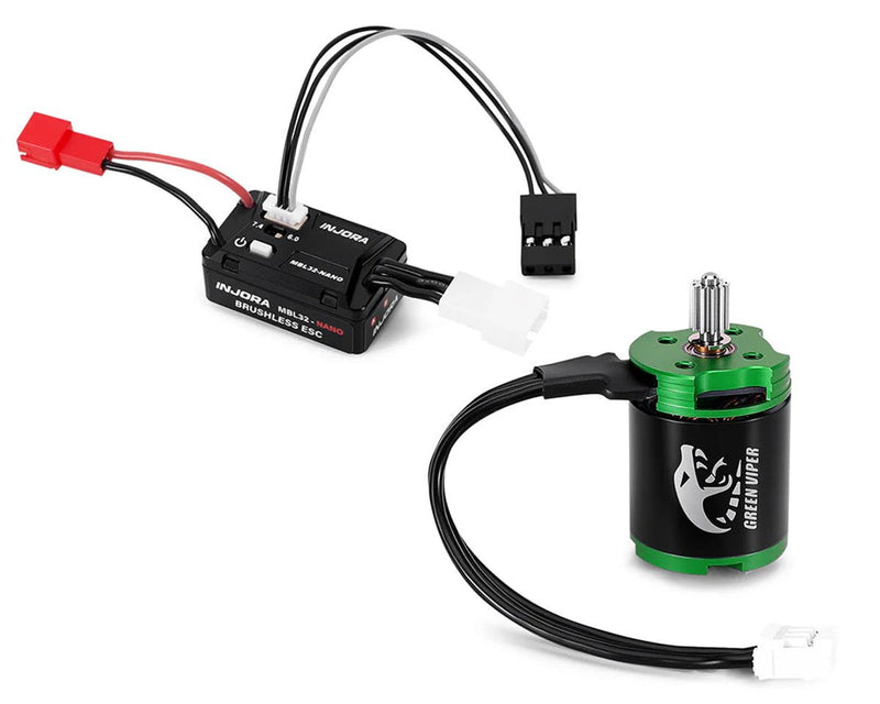 MBL32-NANO-INM21 Injora Axial SCX30 MBL32-NANO ESC & 1621 Green Viper Brushless Combo (3600kV)