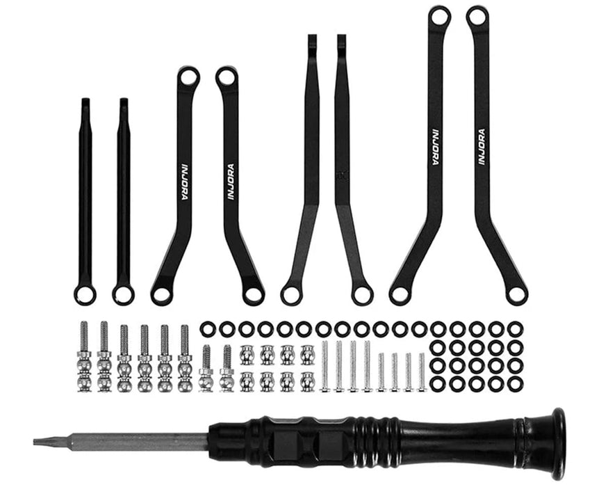 SCX30-02BK Injora Axial SCX30 Aluminum High Clearance Suspension Links Set (Black)