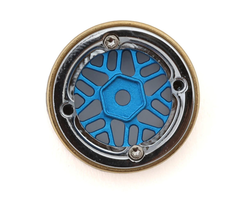W7012BL-19 Injora 0.7" D19 ModuWheel Brass & Aluminum Micro Crawler Beadlock Wheels (Blue) (4) (8.4g ea) (-2mm Offset) (Ascent-32)