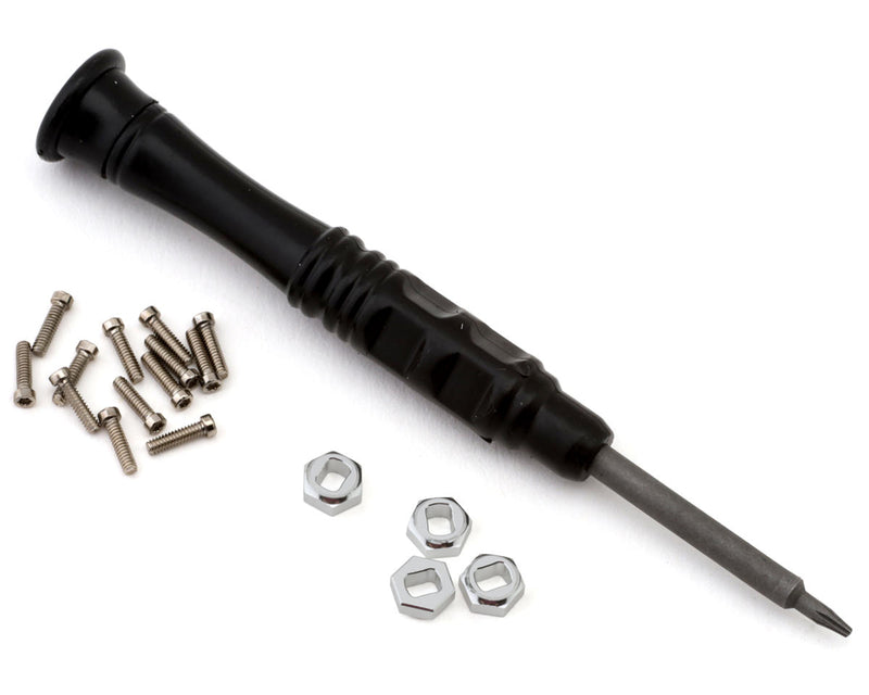 W7012BL-19 Injora 0.7" D19 ModuWheel Brass & Aluminum Micro Crawler Beadlock Wheels (Blue) (4) (8.4g ea) (-2mm Offset) (Ascent-32)